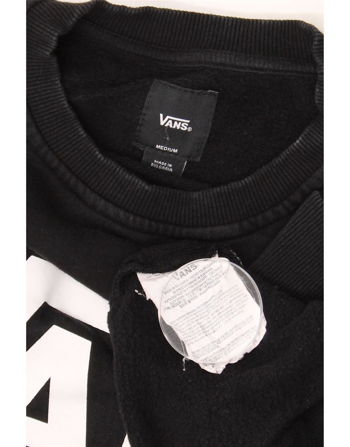 Ανδρικό γραφικό φούτερ VANS, μεσαίο μαύρο βαμβακερό