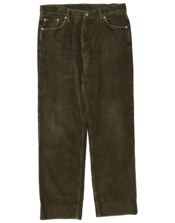 Pantaloni dritti da uomo in velluto a coste Carrera W36 L28 cotone kaki