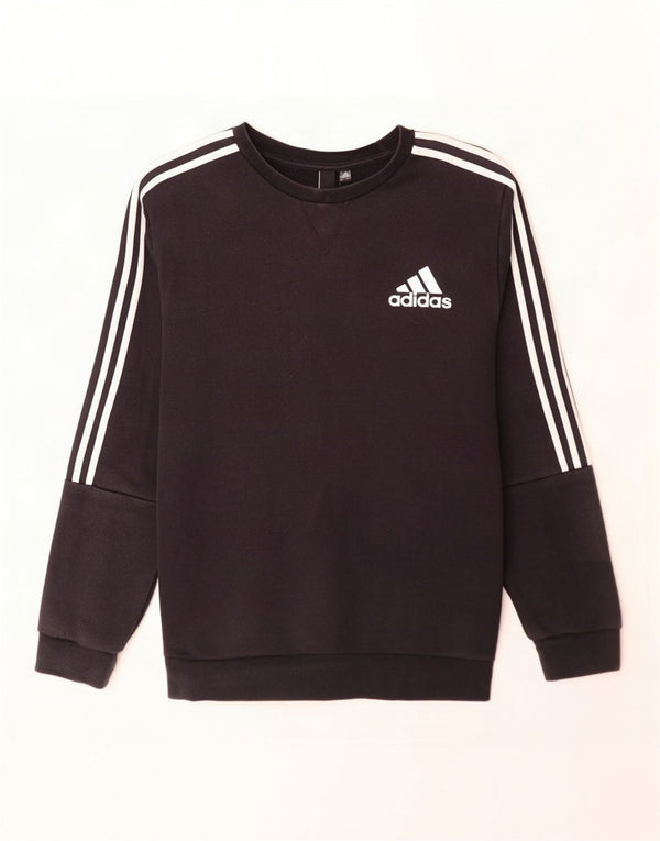 Adidas Mens Moletom Jumper Grande Algodão Preto