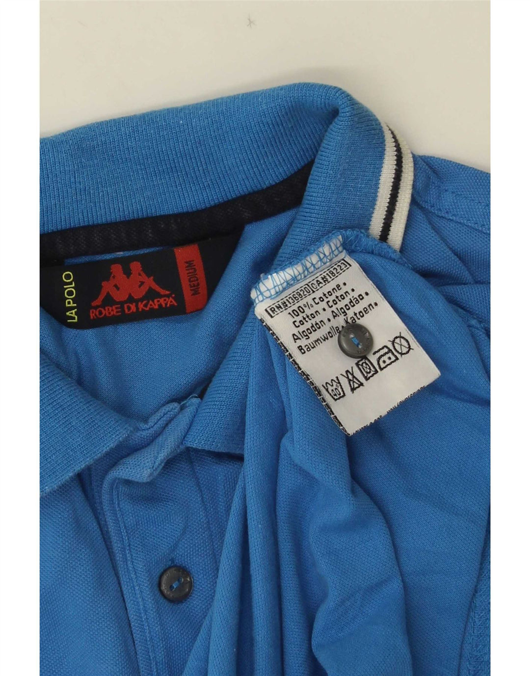 Kappa Mens Polo Shirt Medium Blue Cotton
