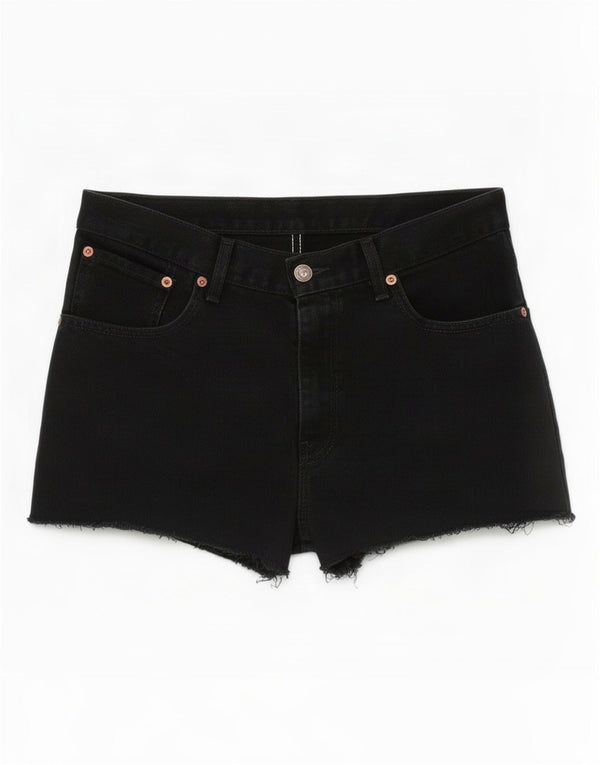 Levi's Damen 581 Distressed Denim Shorts Large W32 Schwarze Baumwolle
