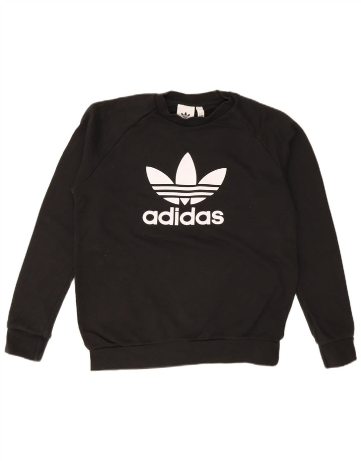 Adidas Mens Graphic Sweatshirt Jumper Small Black Cotton