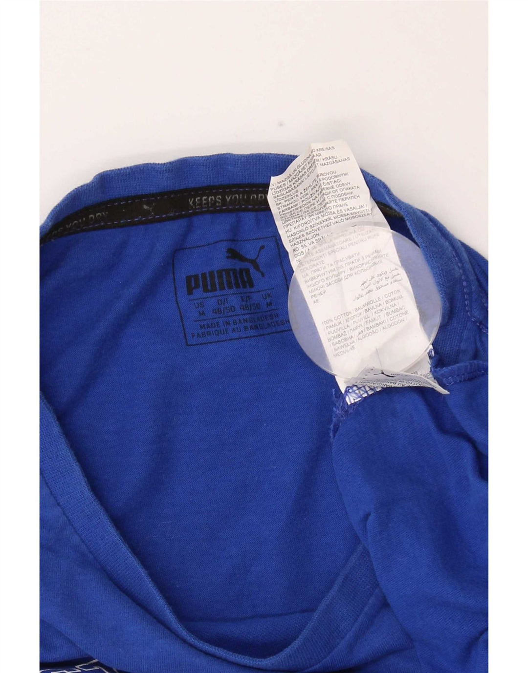 Puma Herre grafisk T-shirt Top Medium Blå Bomuld