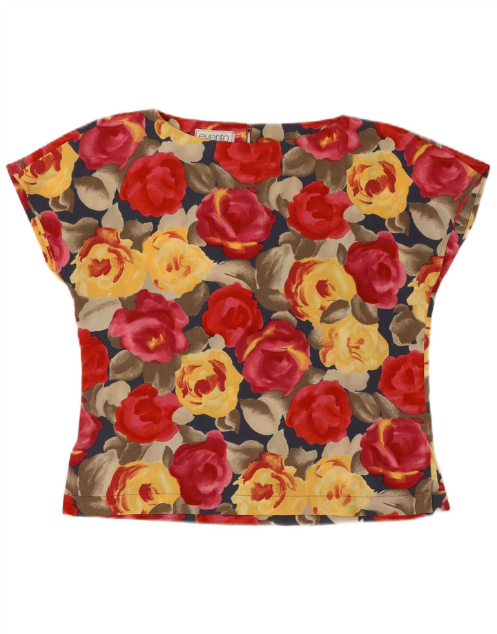 Vintage Womens Blouse Top IT 46 Large Multicoloured Floral Polyester