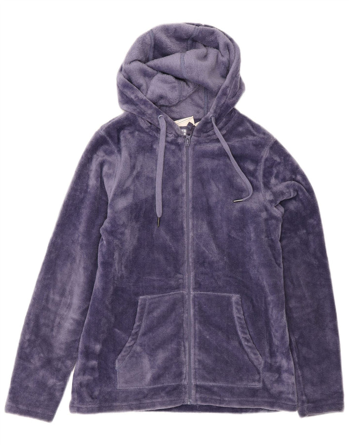 Mountain Warehouse Womens Hooded Fleece Jacket UK 8 Small Purple Polyester
