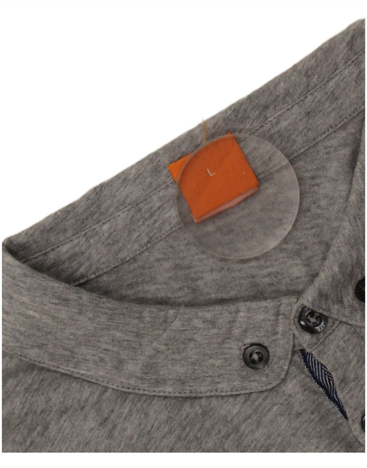 Hugo Boss Mens Polo Shirt Large Grey Cotton