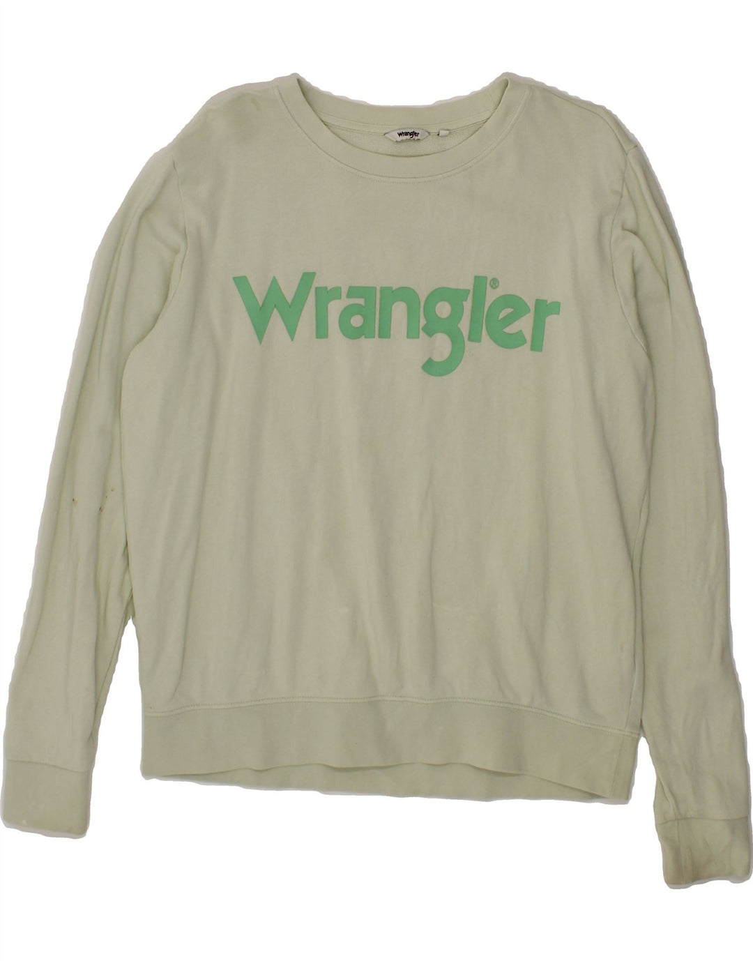 WRANGLER Womens Oversized Graphic Sweatshirt Jumper UK 14 Medium Green Vintage Wrangler and Second-Hand Wrangler from Messina Hembry 