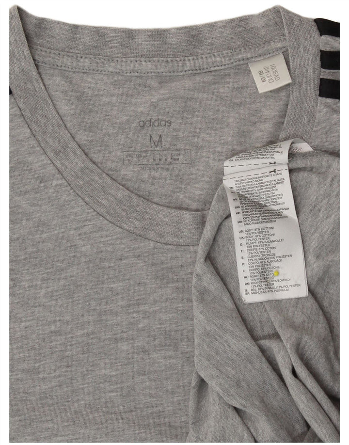 ADIDAS Mens T-Shirt Top Medium Grey Cotton