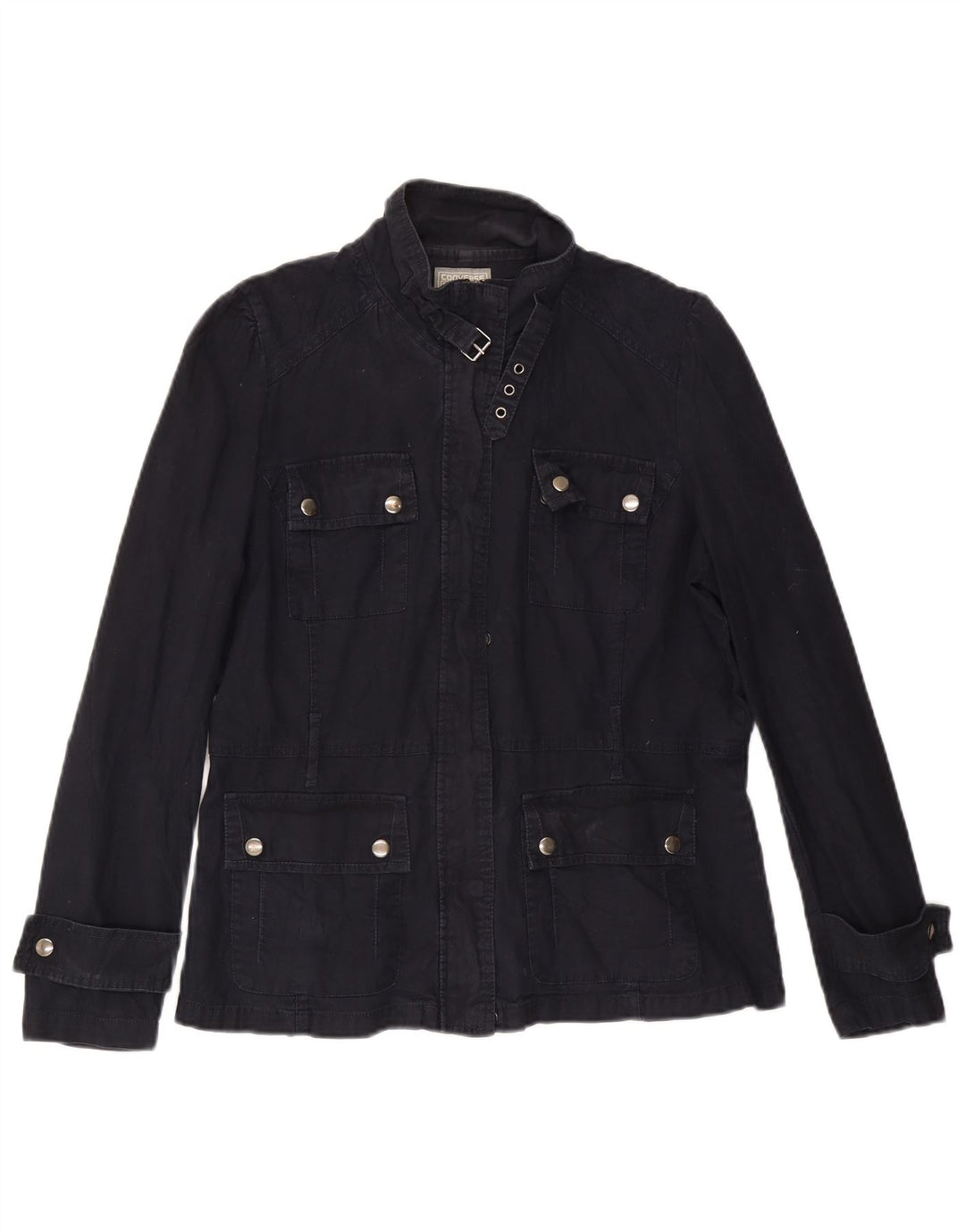 Converse Womens Utility Jacket UK 16 Large Navy Blue Cotton