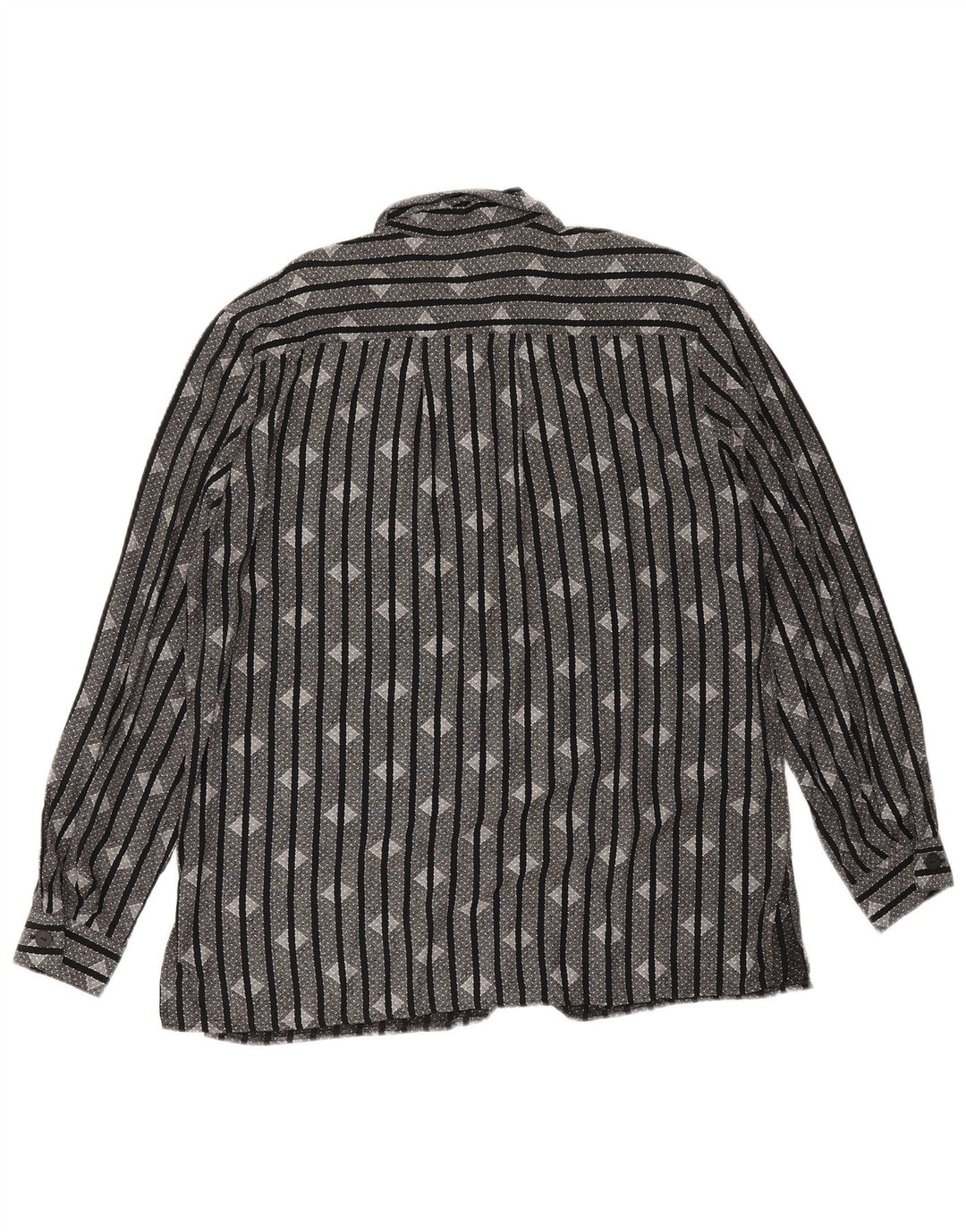 Vintage Womens Shirt UK 16 Large  Black Striped
