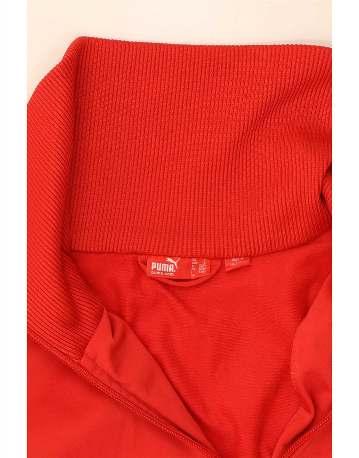 Puma Veste de survêtement pour homme Large Rouge Colorblock Polyester
