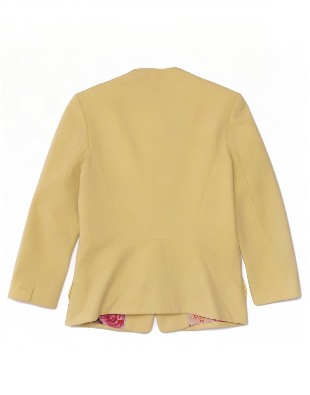 Ted Baker Veste blazer à manches 3/4 et 1 bouton pour femme Taille 3 Jaune moyen