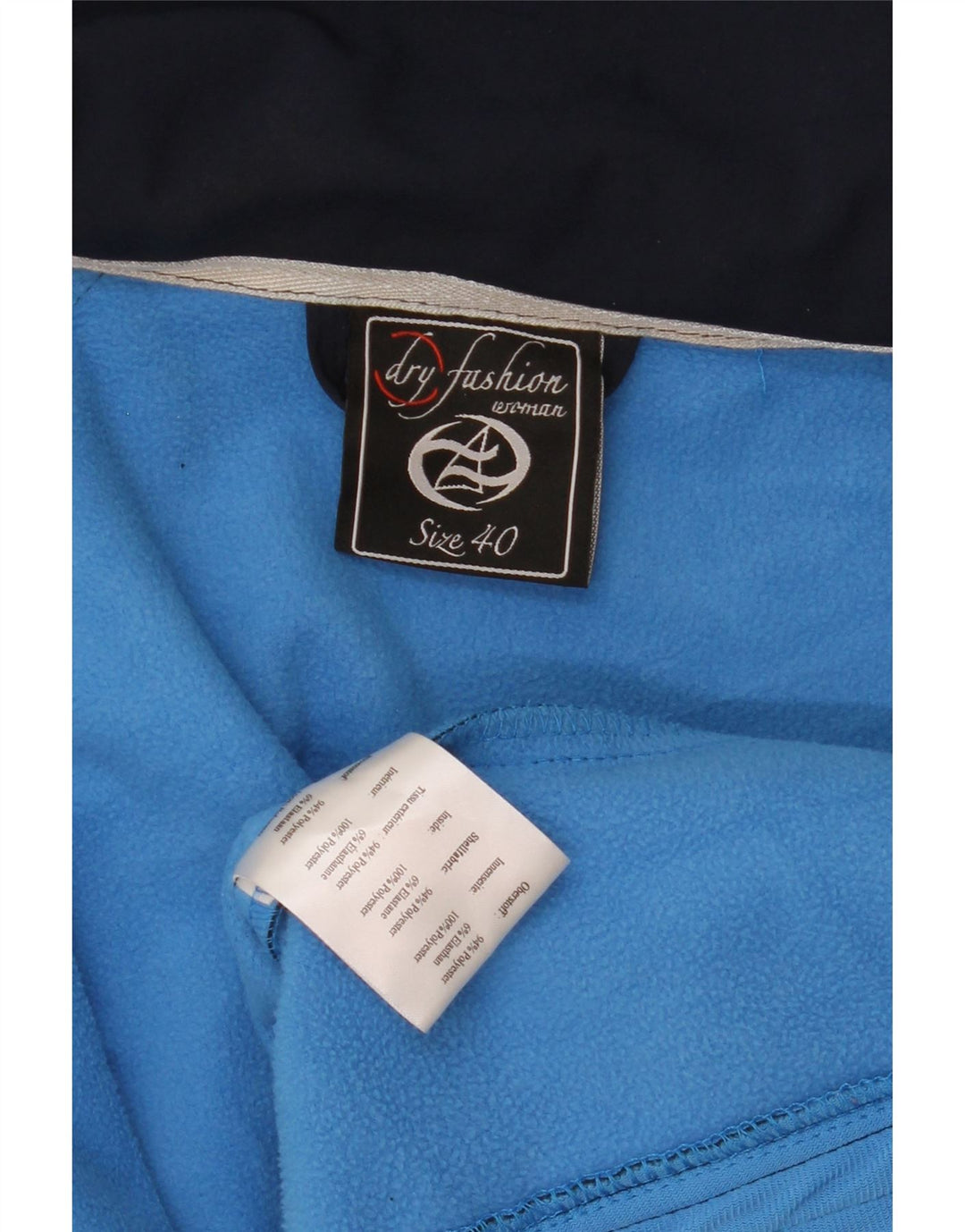 Vintage Womens Hooded Windbreaker Jacket EU 40 Medium Navy Blue Polyester