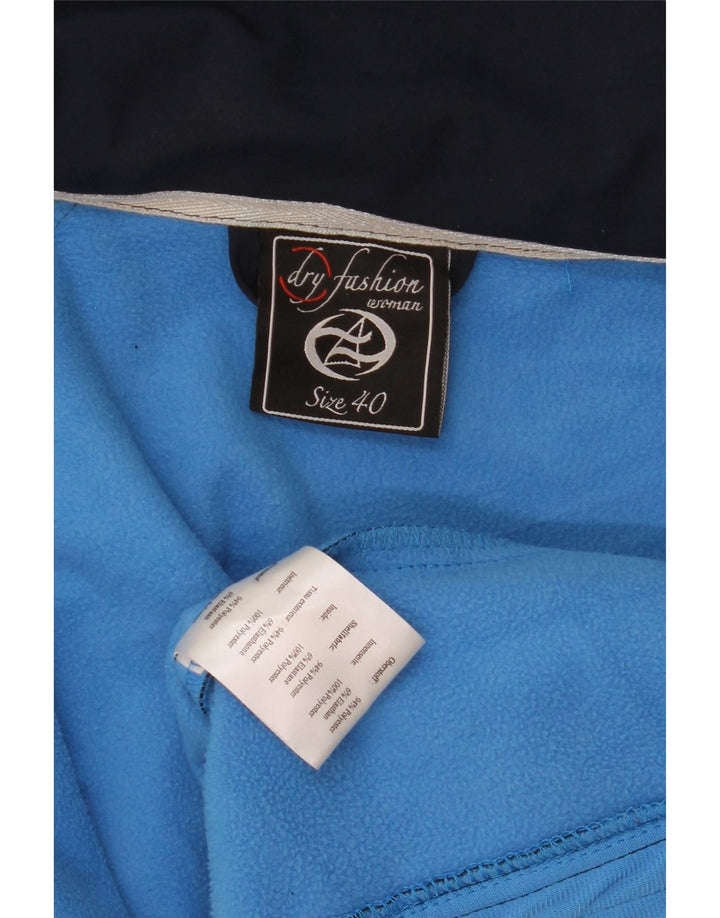 Vintage Womens Hooded Windbreaker Jacket EU 40 Medium Navy Blue Polyester