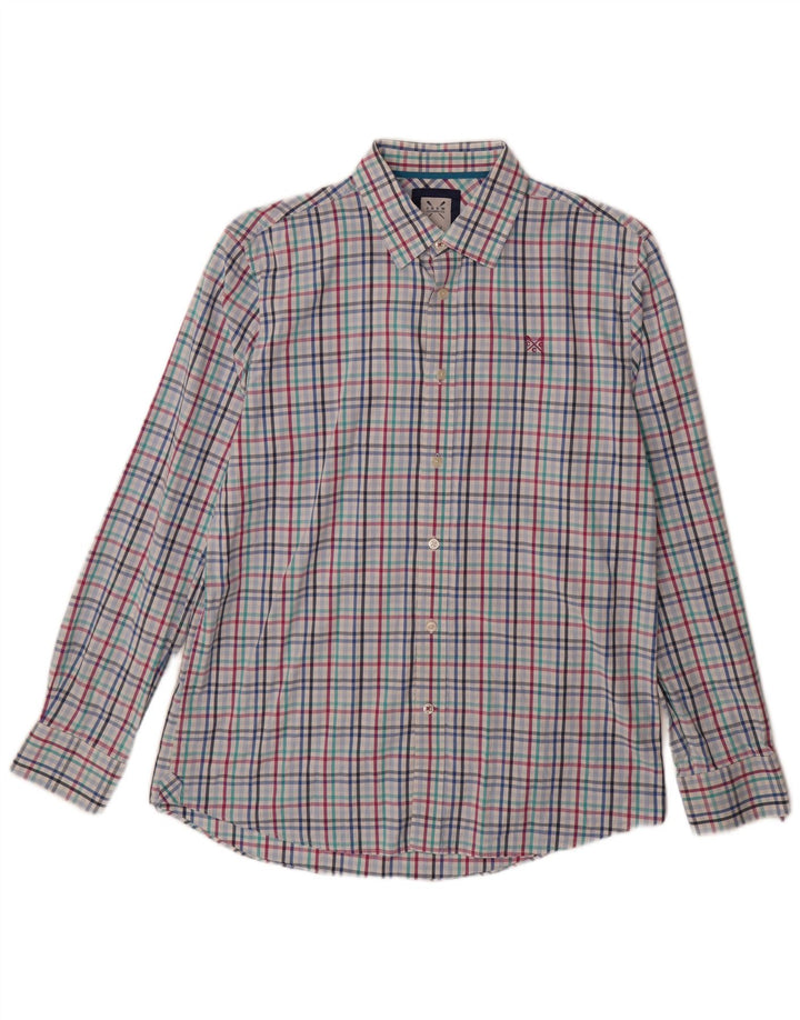 CREW CLOTHING Mens Shirt Large Blue Check Cotton