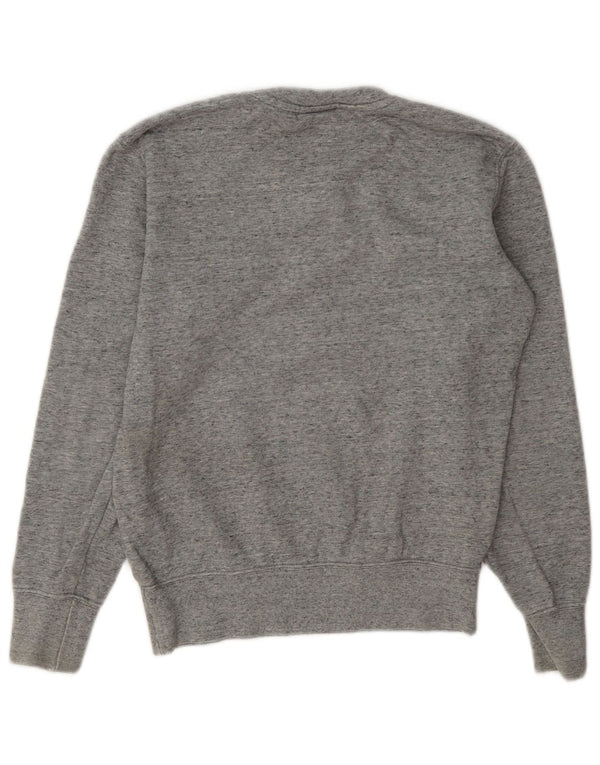 Champion Womens Graphic Oversized Sweatshirt Pullover UK 6 XS Grau meliert