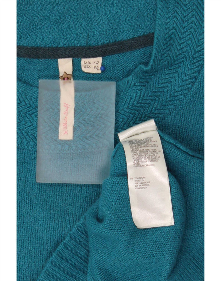 White Stuff Dame Crew Neck Jumper Sweater UK 12 Medium Blue Viscose