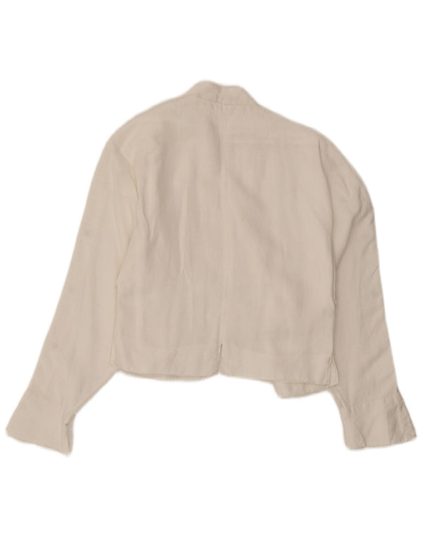 Jachetă Blazer Crop pentru femei Claude Montana UK 12, in alb mediu