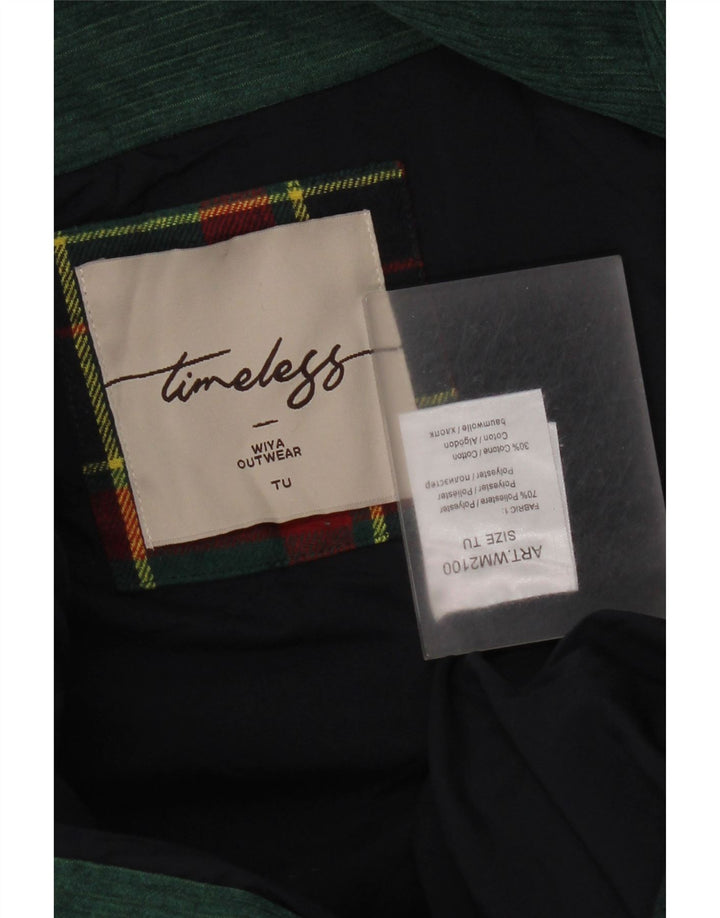 Tu Clothing Womens Quilted Jacket One Size Green Check Polyester