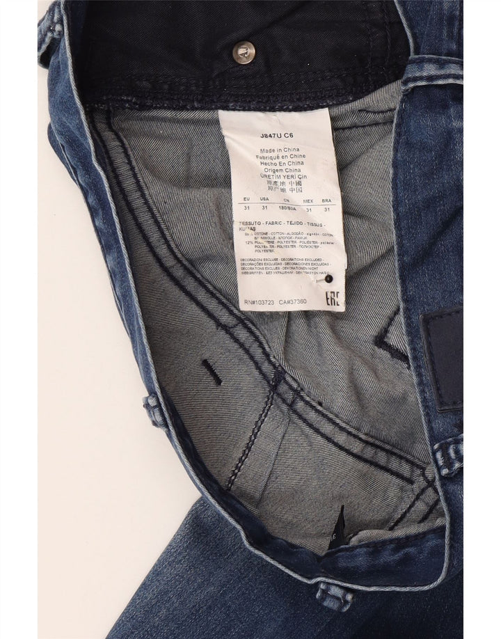 Armani Mens Straight Jeans W31 L30 Blue Cotton