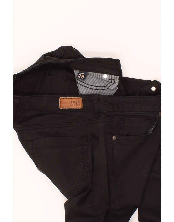 RIFLE Womens Slim Jeans W28 L30  Black Cotton Vintage Rifle and Second-Hand Rifle from Messina Hembry 