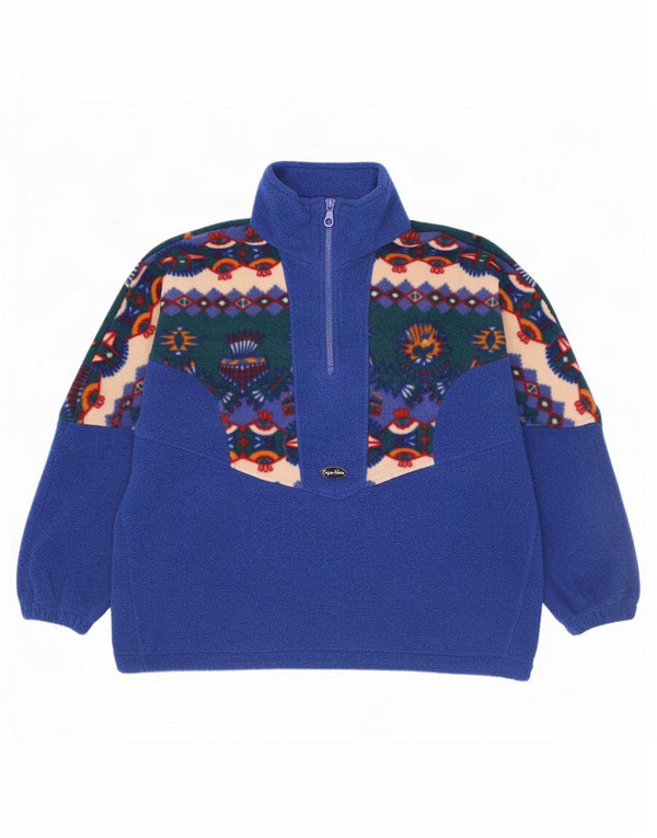 Cape Horn Herre lynlås hals Fleece Jumper Medium Blå Geometrisk Polyester