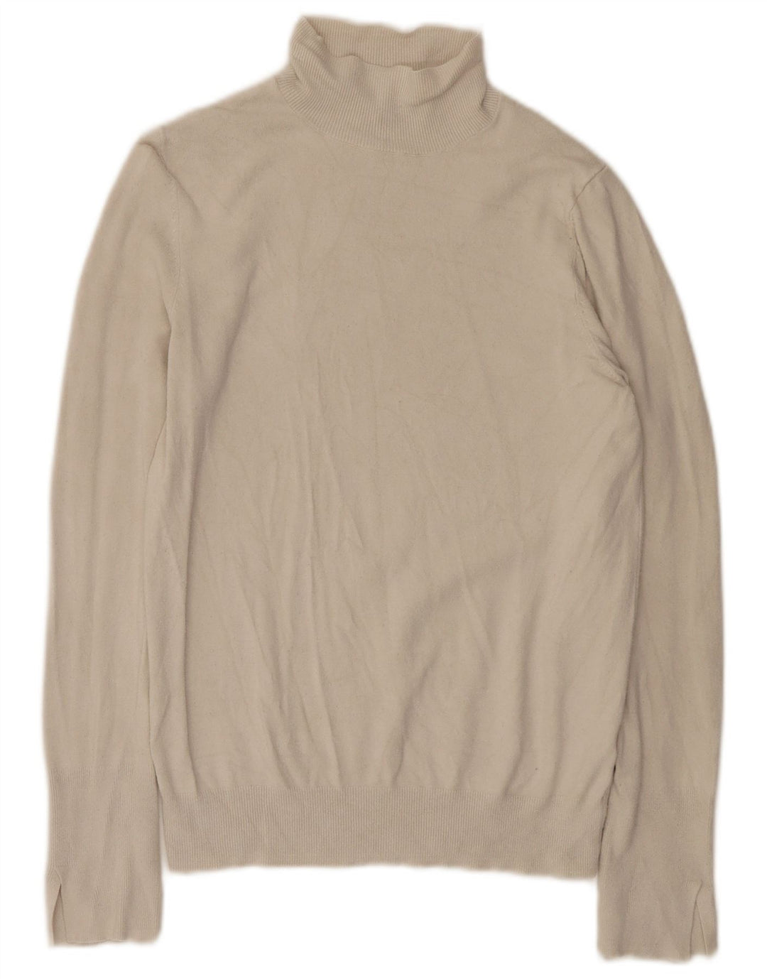 Zara Womens Roll Neck Jumper Sweater UK 12 Medium White Viscose