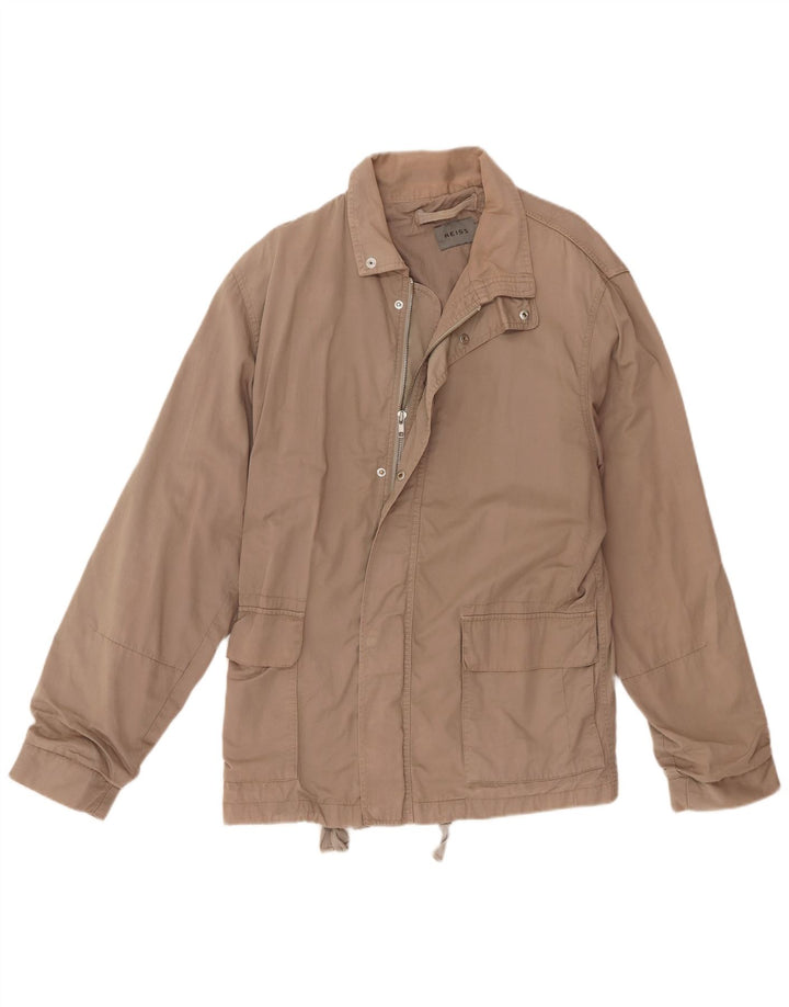 Reiss Mens Utility Jacket UK 44 2XL Beige Cotton