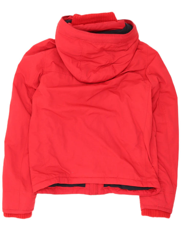 Abercrombie & Fitch Mens Hooded Windbreaker Jacket UK 40 Large Red Nylon