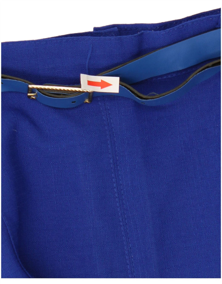 Vintage Womens Pleated Skirt UK 14 Medium W28 Blue Polyester