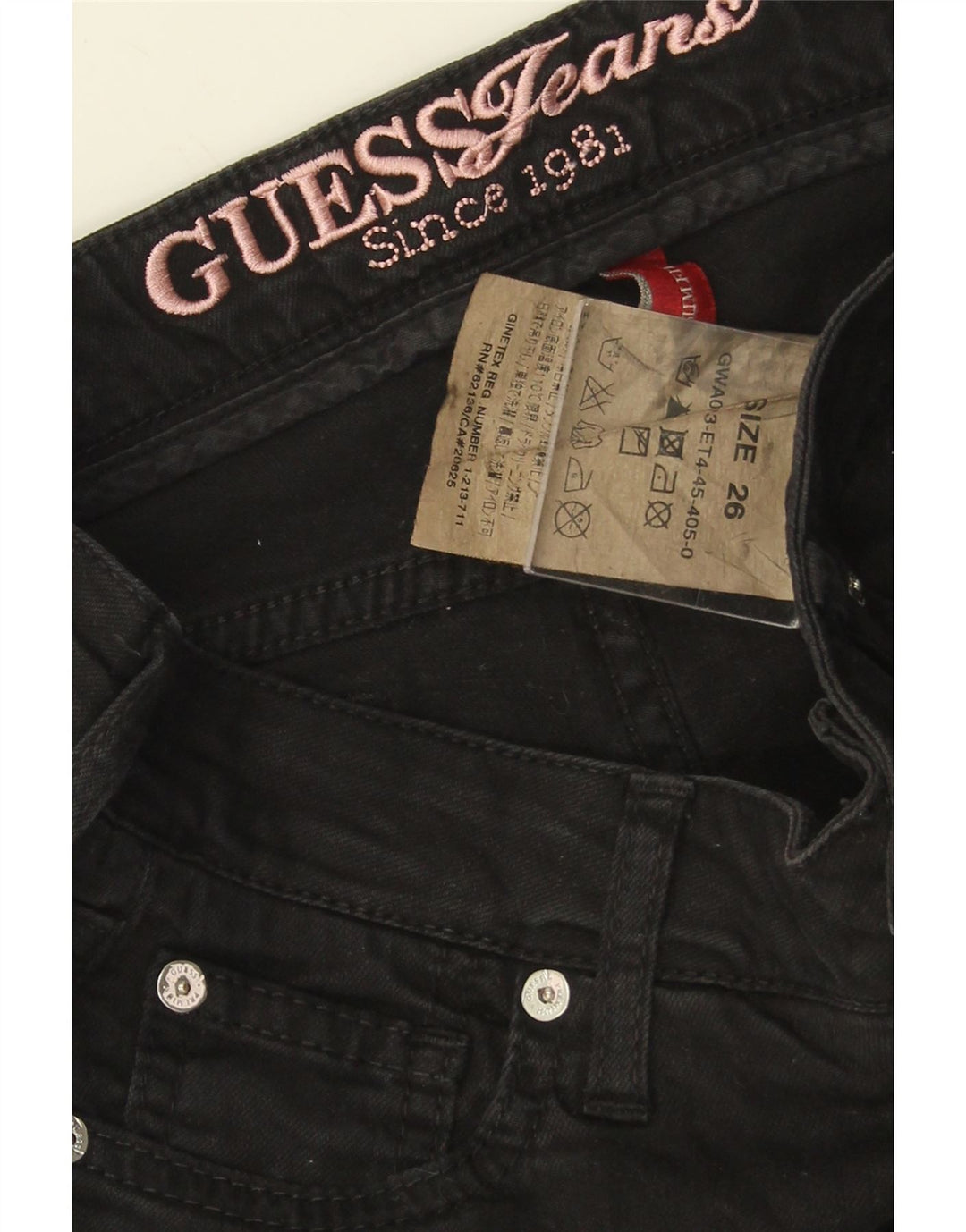 GUESS Jean Slim Femme W26 L28 Noir Coton