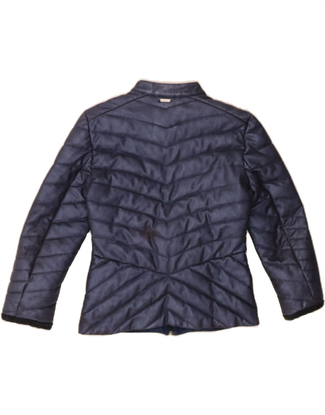 GUESS Womens Padded Jacket UK 4 XS Navy Blue Polyurethane Vintage Guess and Second-Hand Guess from Messina Hembry 