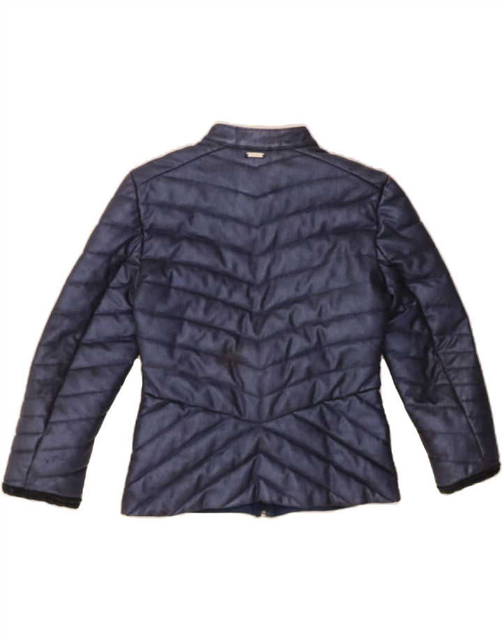 GUESS Womens Padded Jacket UK 4 XS Navy Blue Polyurethane Vintage Guess and Second-Hand Guess from Messina Hembry 