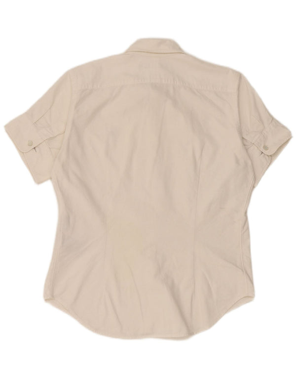 Ralph Lauren Womens Short Sleeve Shirt US 10 Large White Cotton