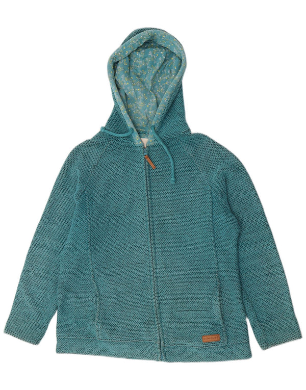 Weird Fish Damen-Kapuzenpullover mit Reißverschluss, UK 16, Größe L, Türkis, Baumwolle