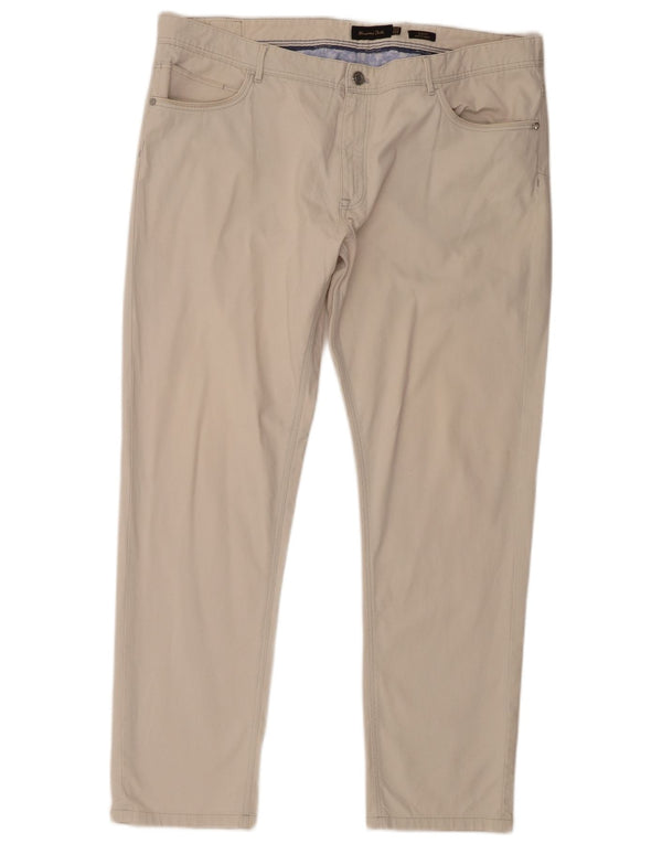 Calça casual masculina Massimo Dutti Slim Fit UE 50 2XL W40 L31 Bege