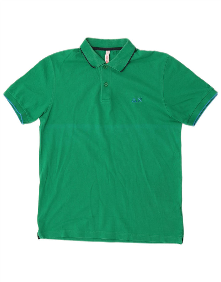 Sun68 Mens Polo Shirt Medium Green Cotton