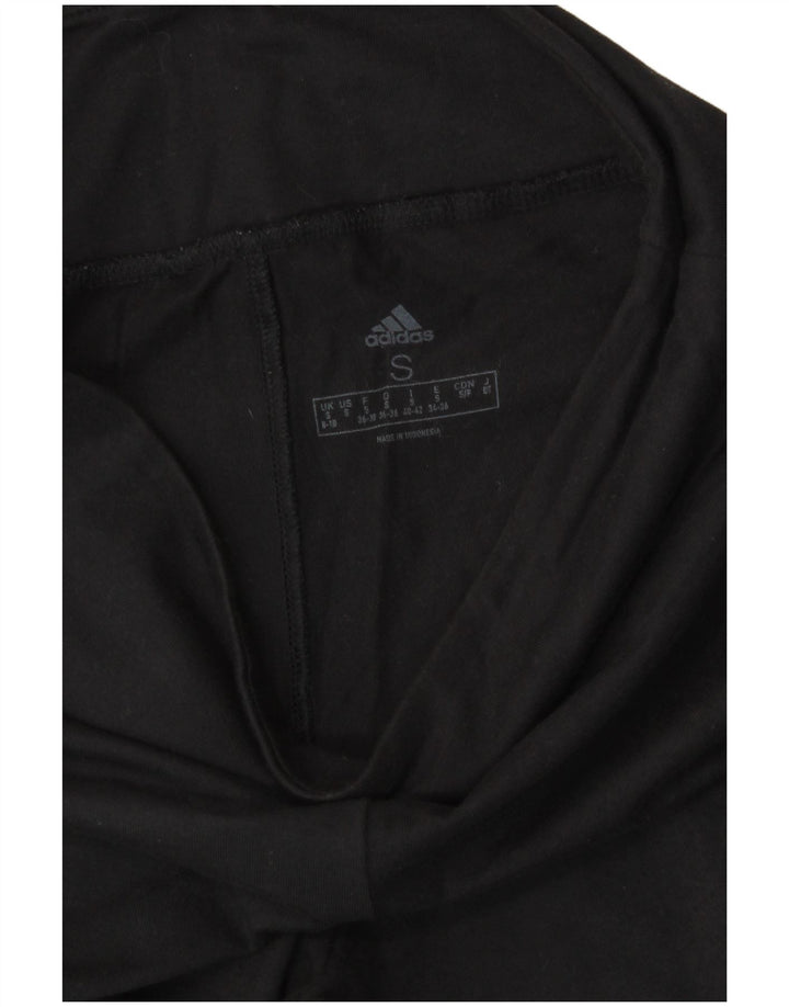 Adidas Womens Graphic Leggings UK 8/10 Small Black Polyester