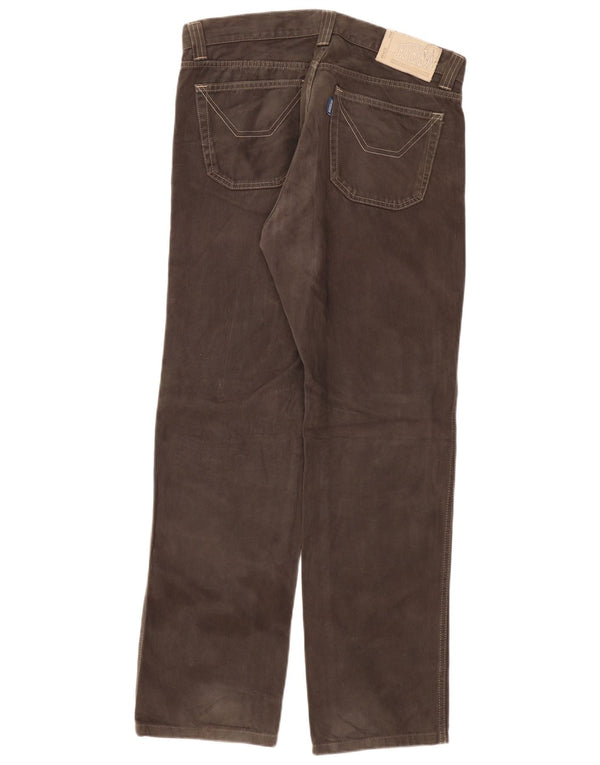 Jeckerson Mens Straight Casual Trousers W36 L31 Brown Cotton