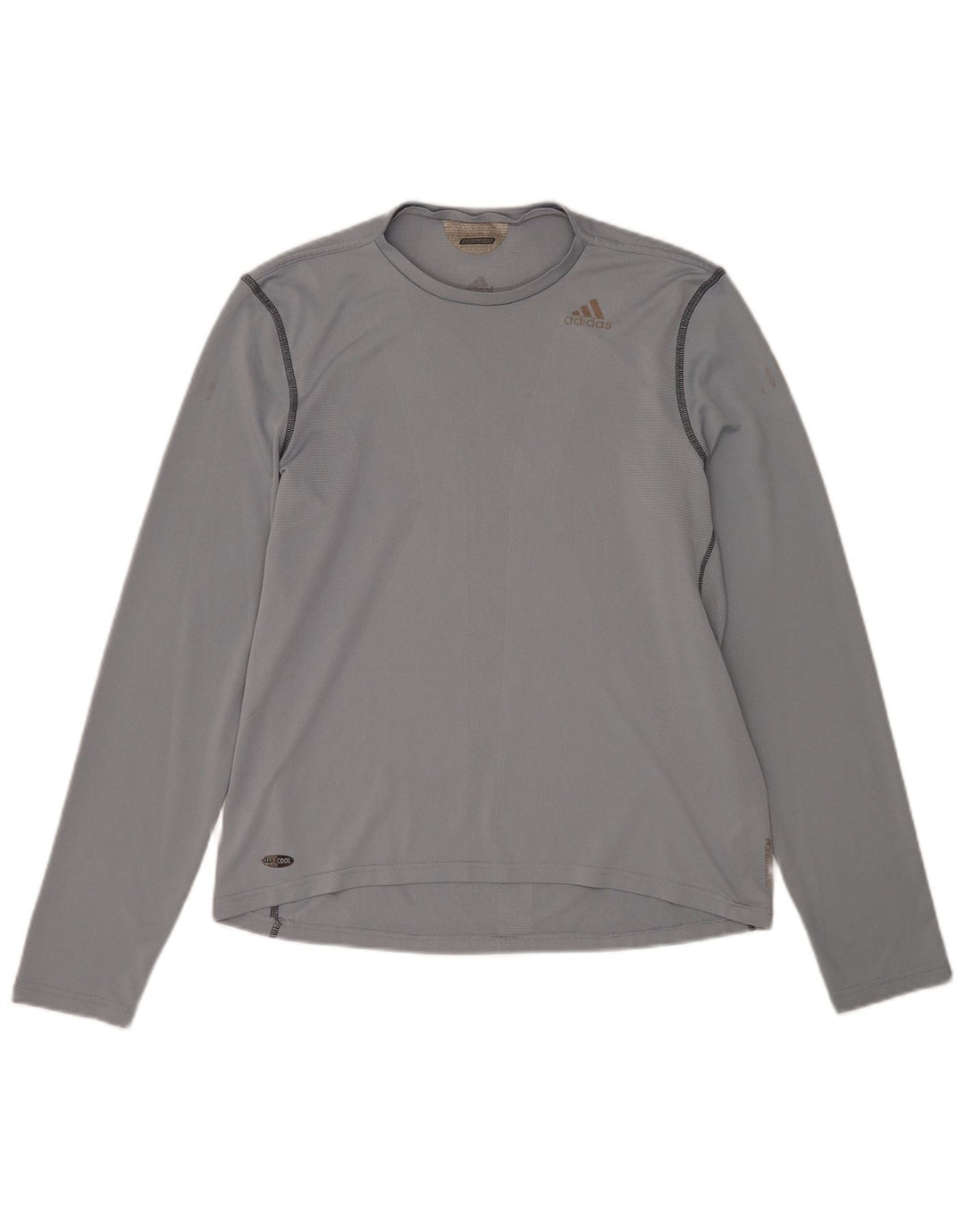 Adidas Mens Climacool felső, hosszú ujjú, közepes szürke poliészter