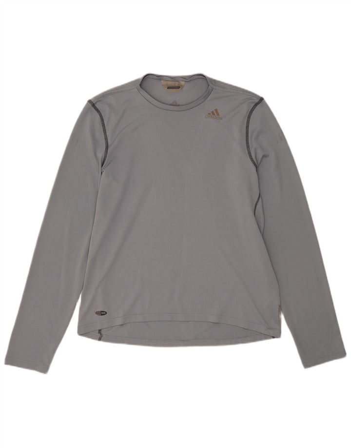 Adidas Mens Climacool felső, hosszú ujjú, közepes szürke poliészter