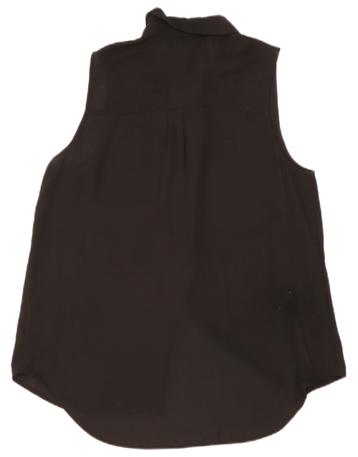 Mossimo Womens Sleeveless Shirt Dress UK 16 Large Black Polyester