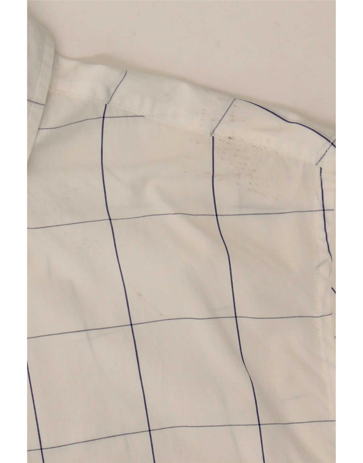Tommy Hilfiger Mens Shirt Medium White Check Cotton