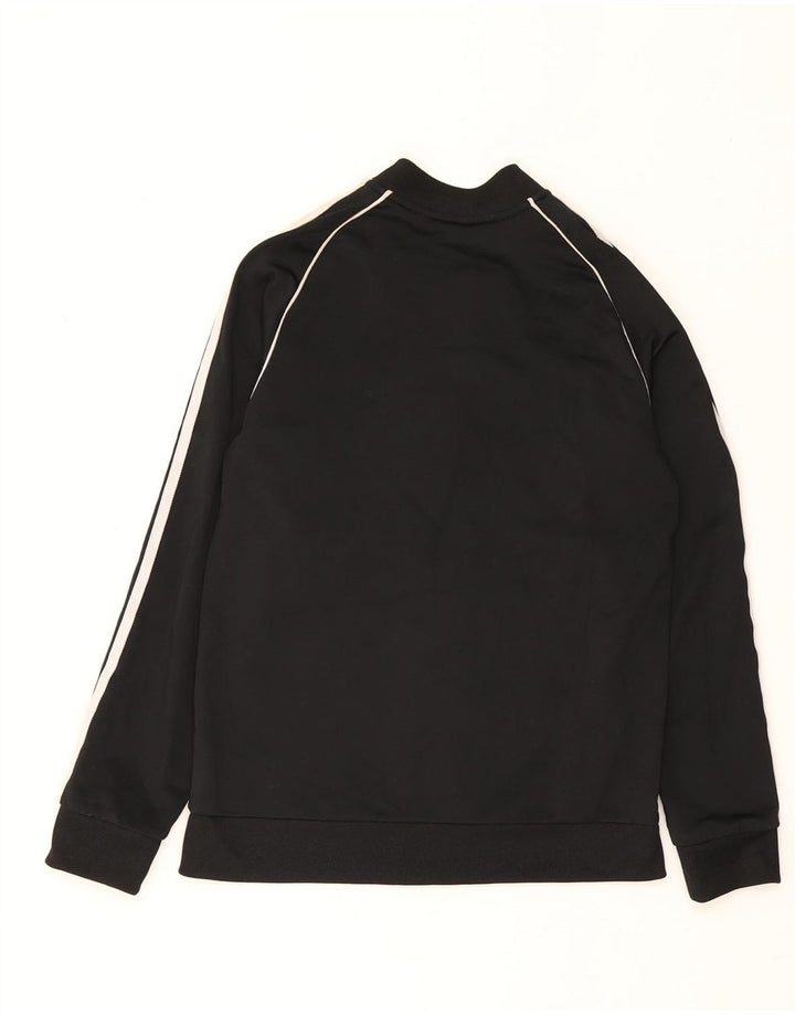 Adidas Boys Tracksuit Top Jacket 11-12 Years Black Polyester