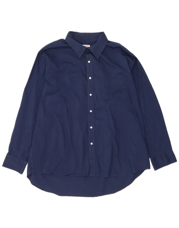 Izod Chemise stretch classique pour homme Taille 18 18 1/2 2XL Coton bleu marine