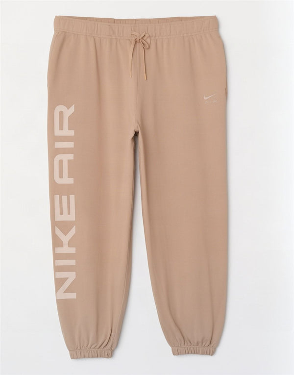 Женские спортивные брюки с графическим рисунком Nike UK 18 XL, бежевые, хлопок