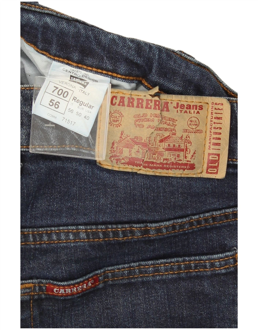 Carrera Mens 700 Regular Slim Jeans W40 L34 Blue Cotton