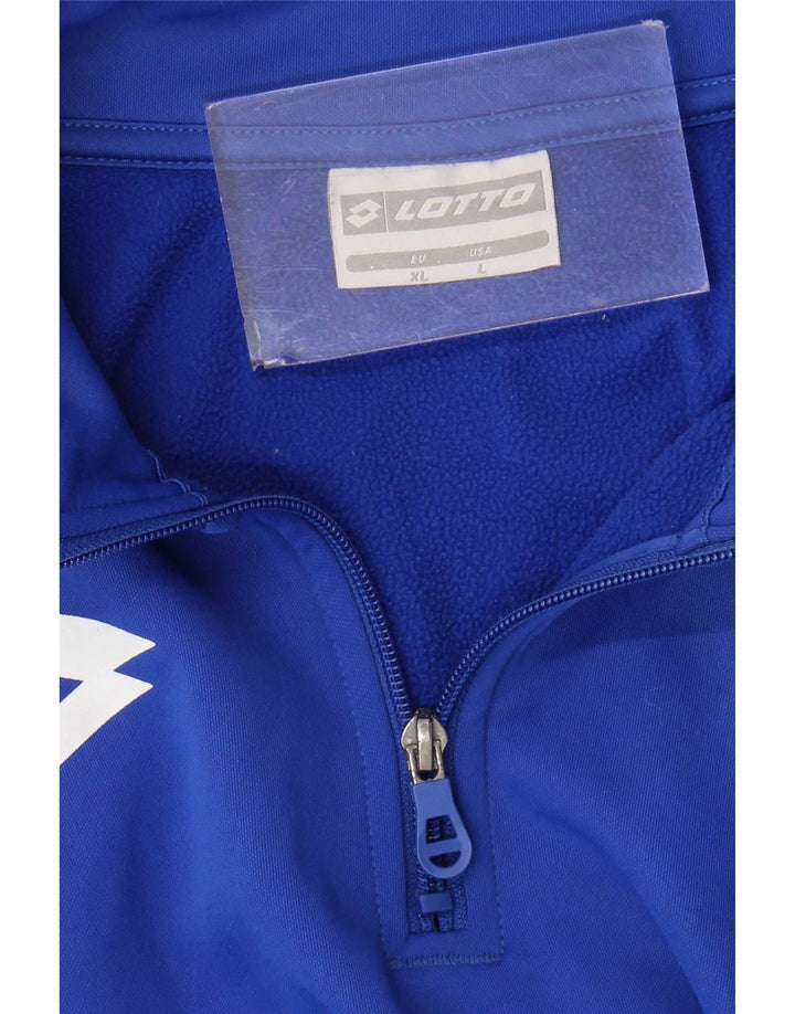 Lotto Mens Zip Neck Sweatshirt Jumper Large Blue