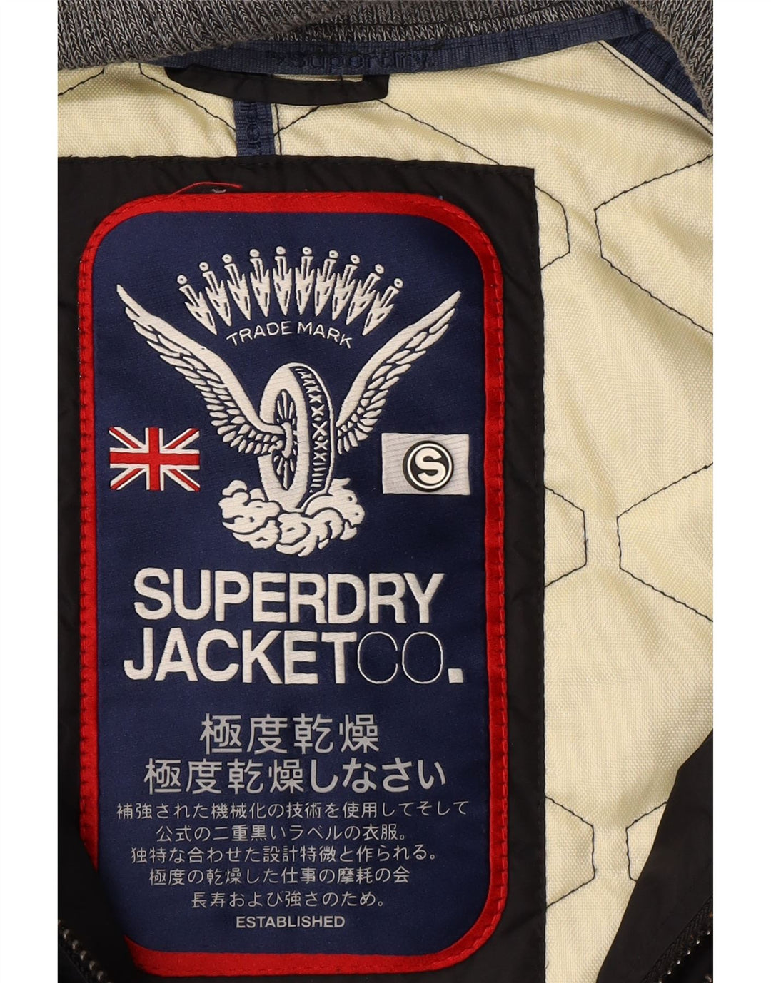 SUPERDRY Womens Quilted Jacket UK 10 Small Black Polyester Vintage Superdry and Second-Hand Superdry from Messina Hembry 
