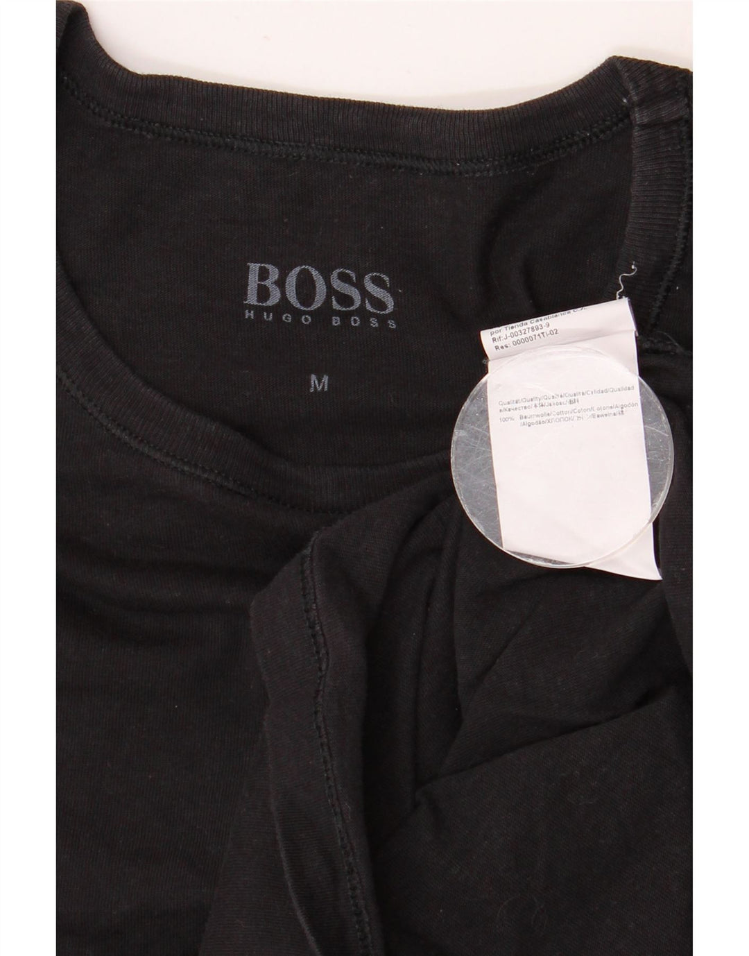 HUGO BOSS Mens T-Shirt Top Medium Black Cotton